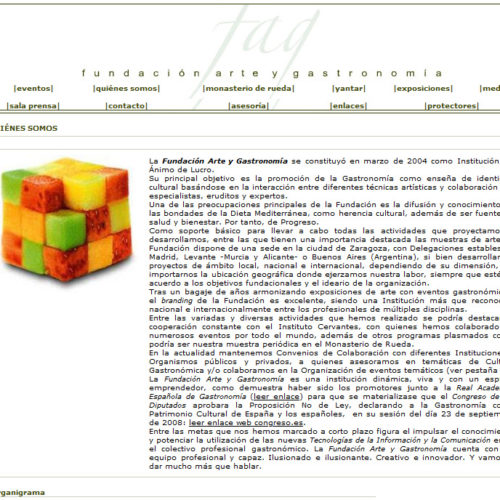 Fundación Arte y Gastronomía Diseño web